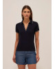 Women's viscose blend tricot polo shirt